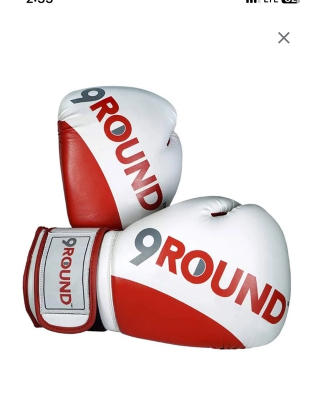 9Round White Red Boxing Gloves